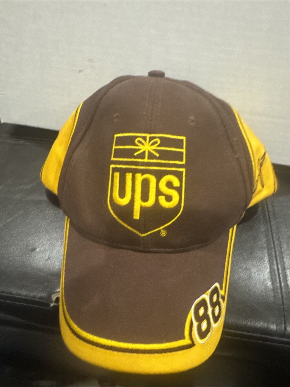 UPS Dale Jarrett #88 NASCAR Chase Authentics Brown Yellow Racing Hat Cap